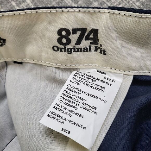 Dickies 874 Pants Original Work School Skater Straight Leg Navy Men's 38x28 - Picture 11 of 14